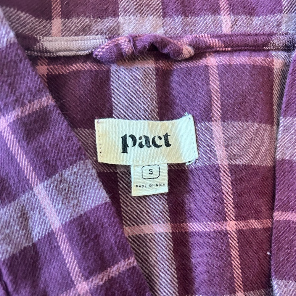 Pact Maroon and Pink Checkered Shirt